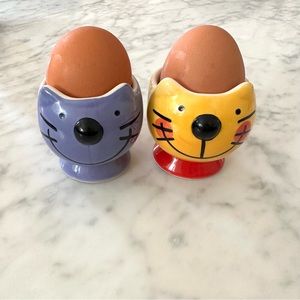 PASABAHCE Playful Cat Ceramic egg cups set of 2